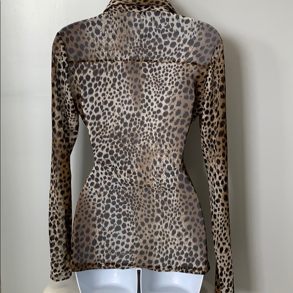 Animal Print Faux Wrap Top - Picture 5 of 10